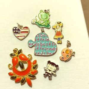 Assorted vintage enamel pendants- bundle me!